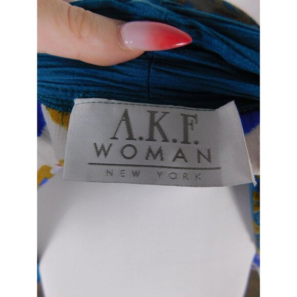 AKF Woman Sweater Womens 18 Multicolor Open Front Cardigan Boho Made in USA - Picture 10 of 11